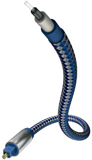 Premium Optokabel (1,0m) Lichtleiterkabel blau/silber