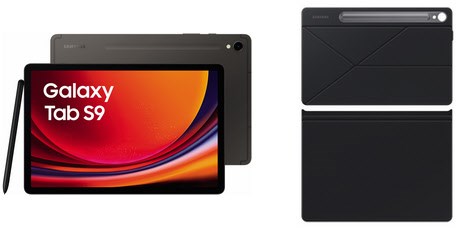 Galaxy Tab S9 (128GB) WiFi Tablet graphit inkl. Smart Book Cover, 11 Zoll Display, Octa Core, Android, 149 Std. Akku, 13 MP Kamera