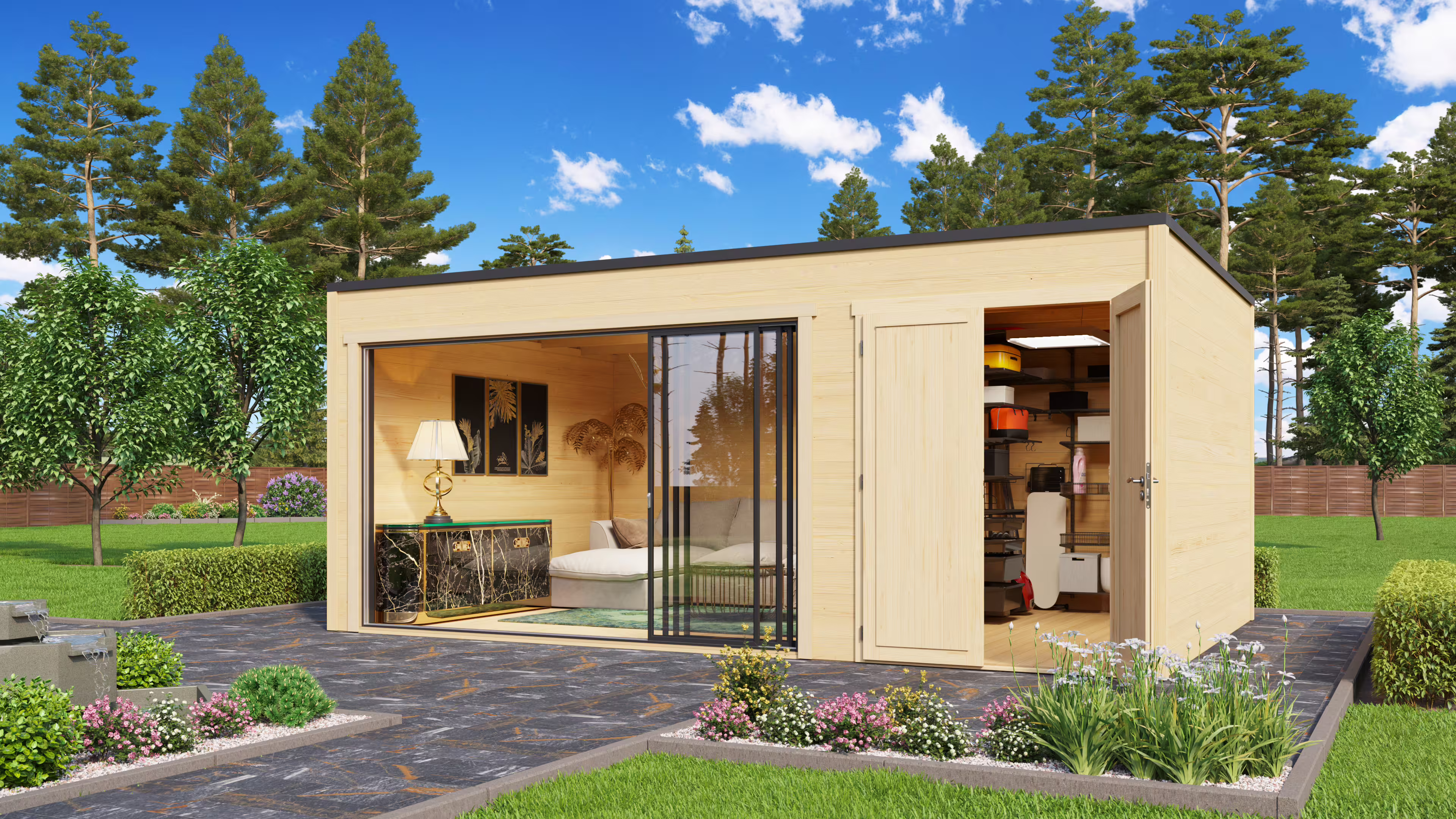Fjordholz Gartenhaus Modell Q-BIC Alu 70 H