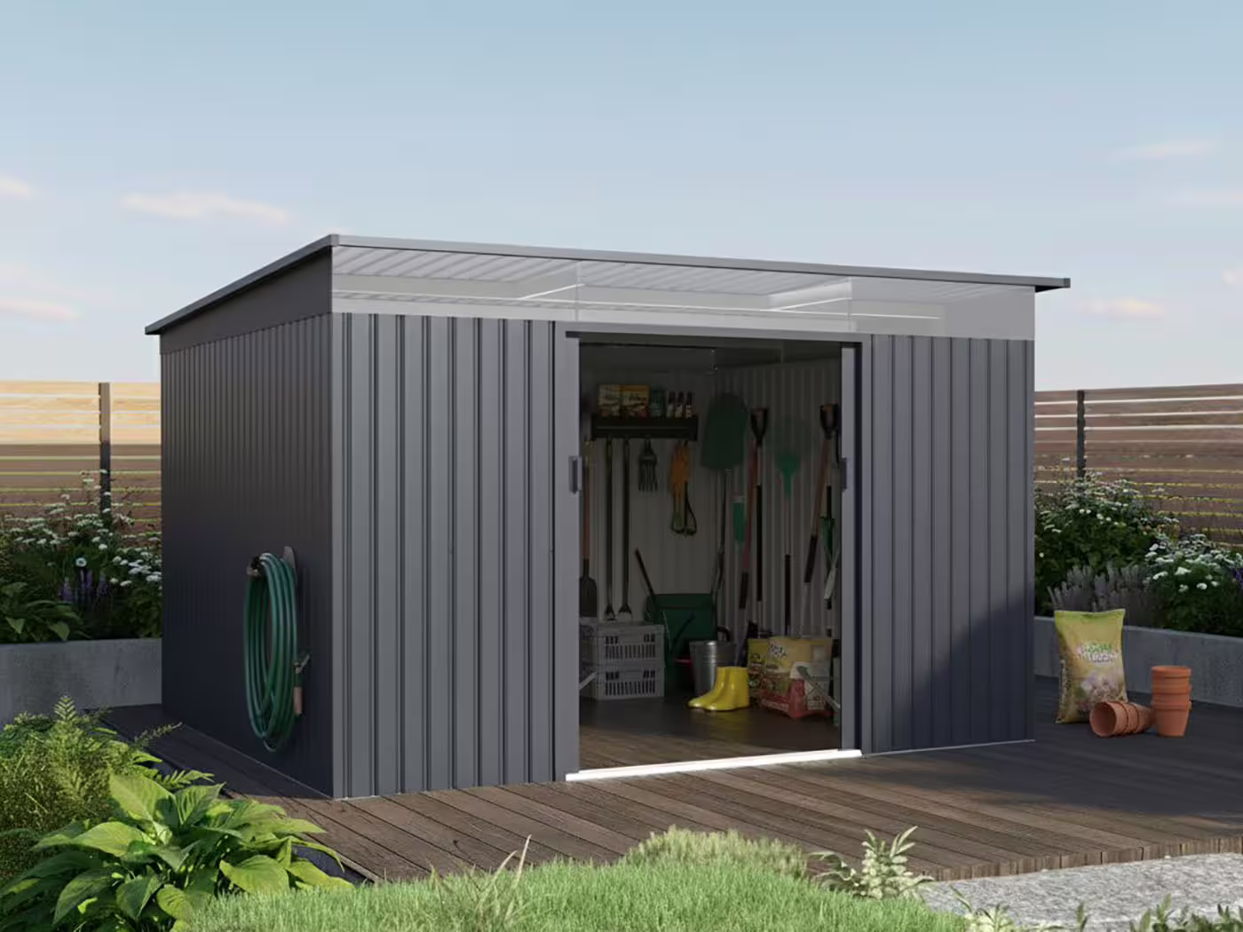 Metall Gerätehaus Modell Rheinfeld 10,20 m²
