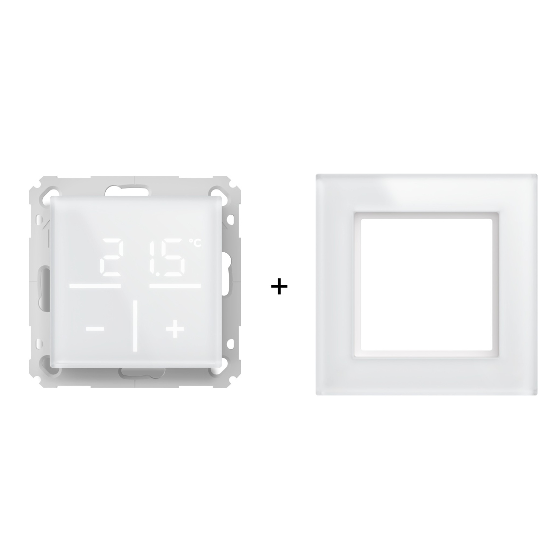 Homematic IP Glas-Wandthermostat mit CO2 + Glasrahmen – 1-fach