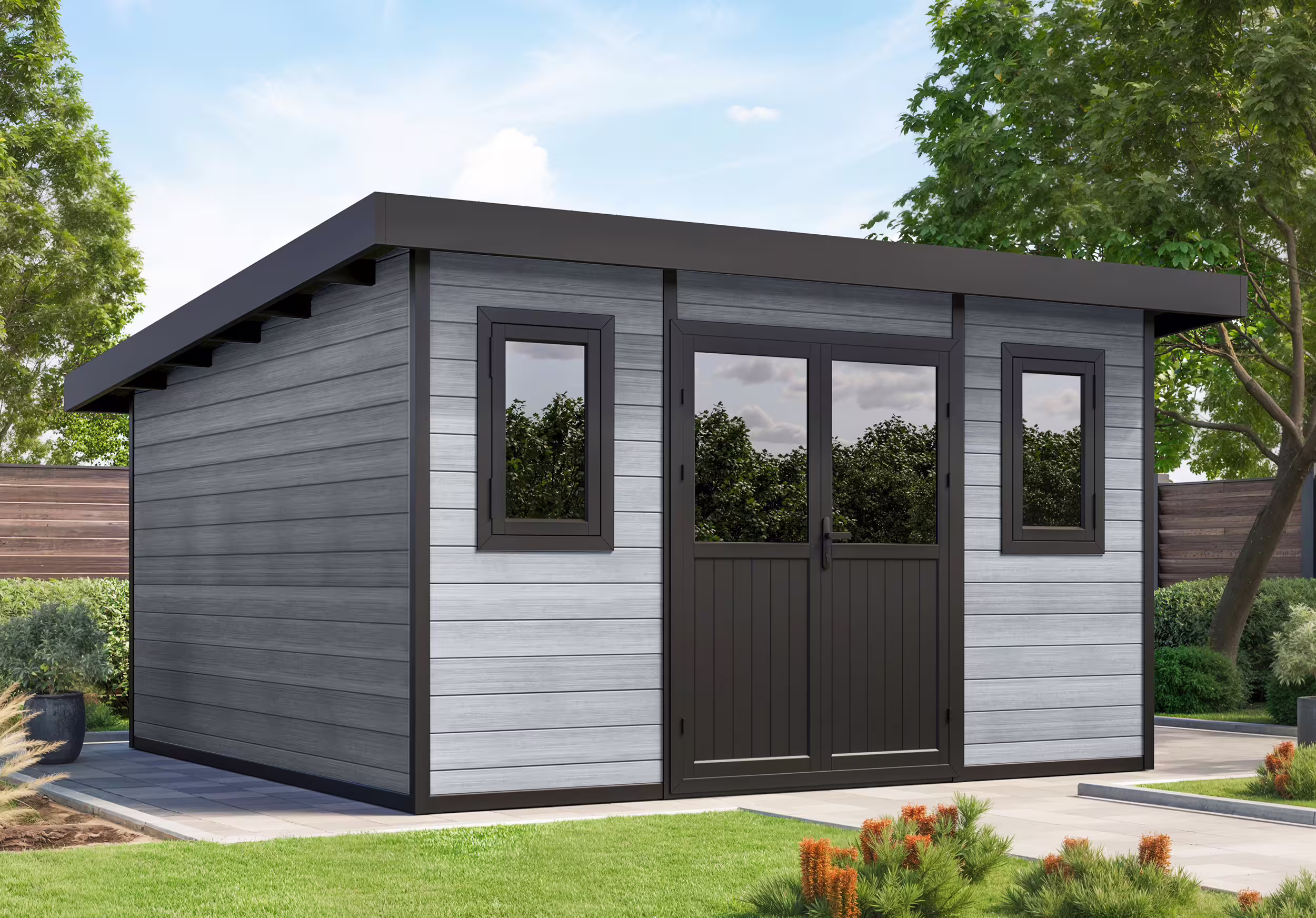 WPC Gartenhaus Modell Duo Color 15 m²