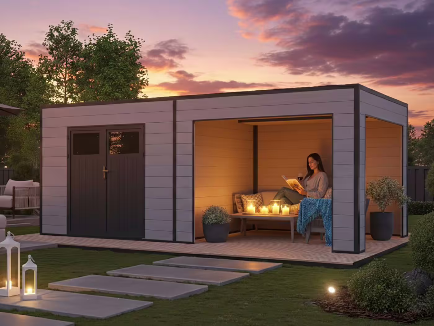 WPC Gartenhaus Modell Cubus Lounge 16,25 m²