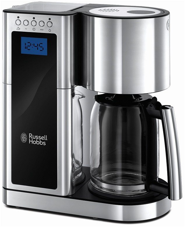 Elegance Digitale Glas-Kaffeemaschine mit Timer edelstahl/schwarz