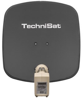 DigiDish 45 Universal-Twin-LNB Satellitenantenne schiefergrau