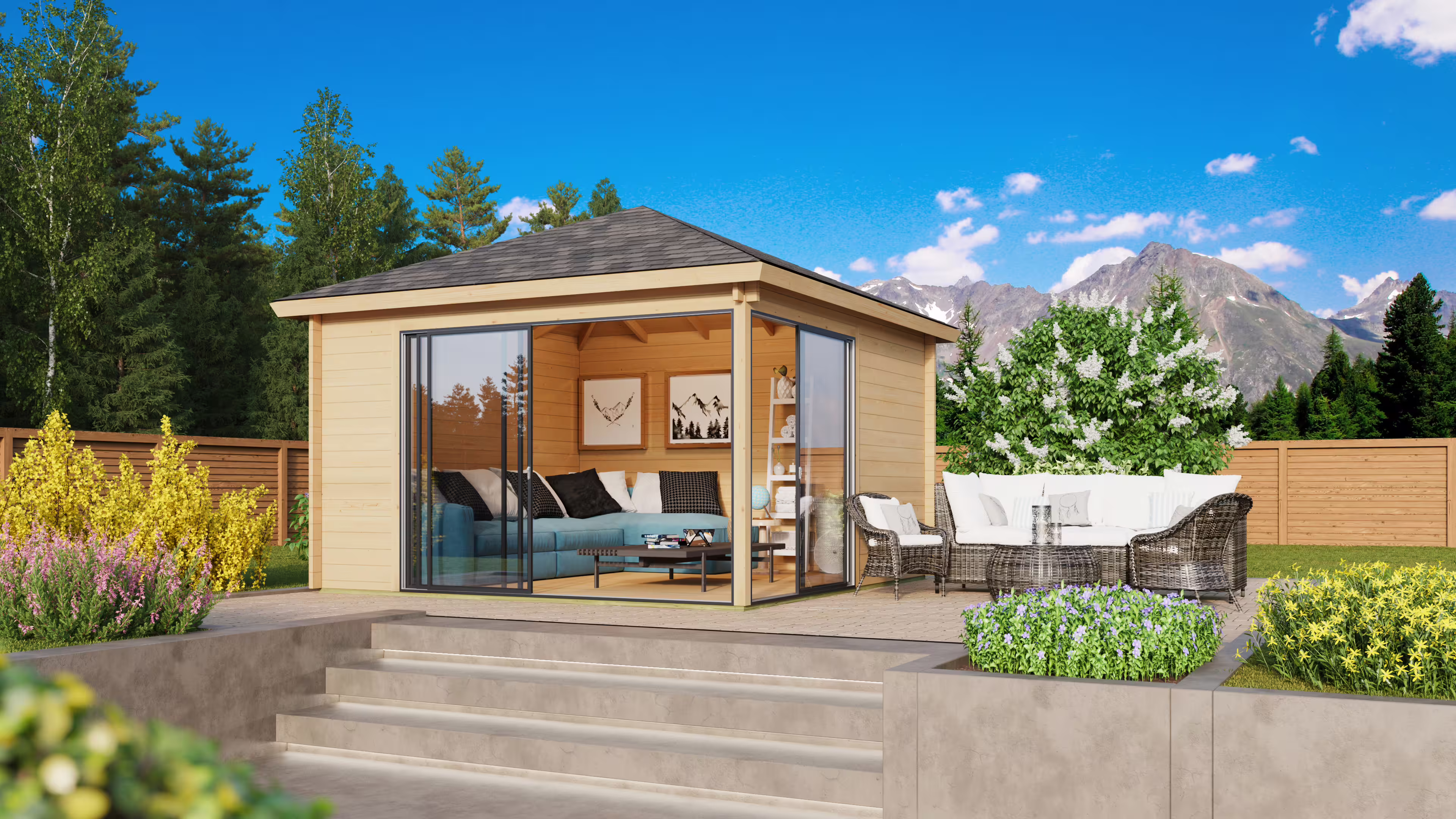 Fjordholz Gartenpavillon Modell Alu 44 E