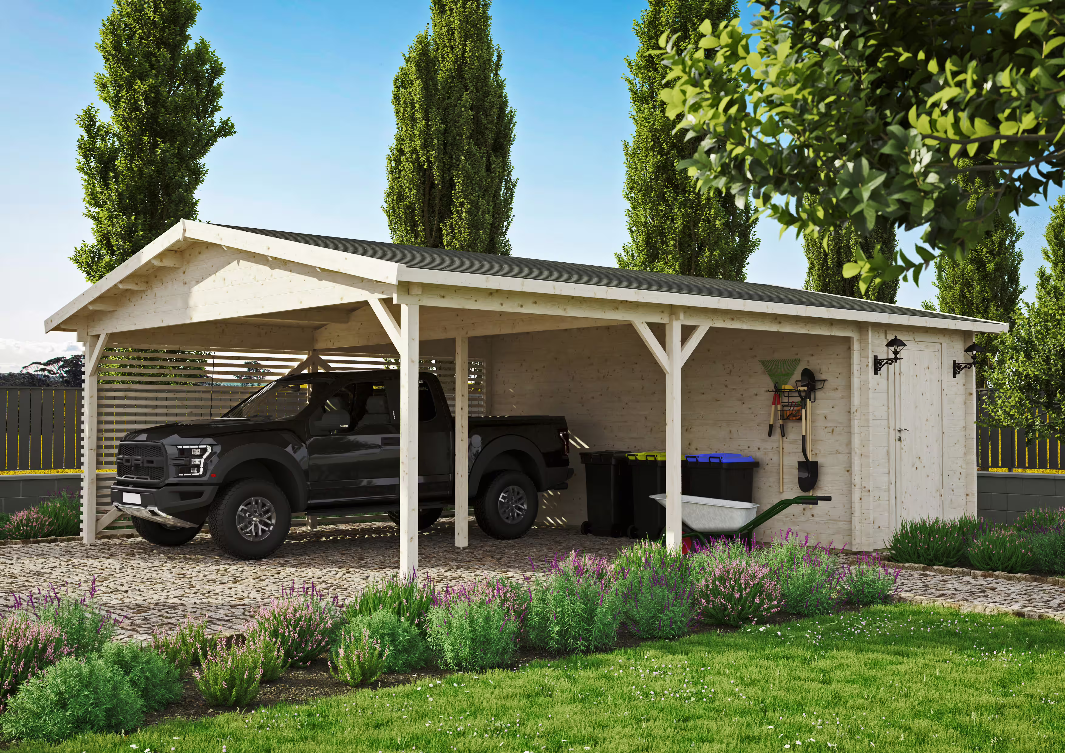 Fjordholz Carport mit Abstellraum Glücksburg 70