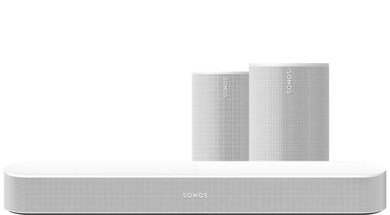 Sonos Beam Gen2 Weiß + Era 100 SL Doppelpack Weiß