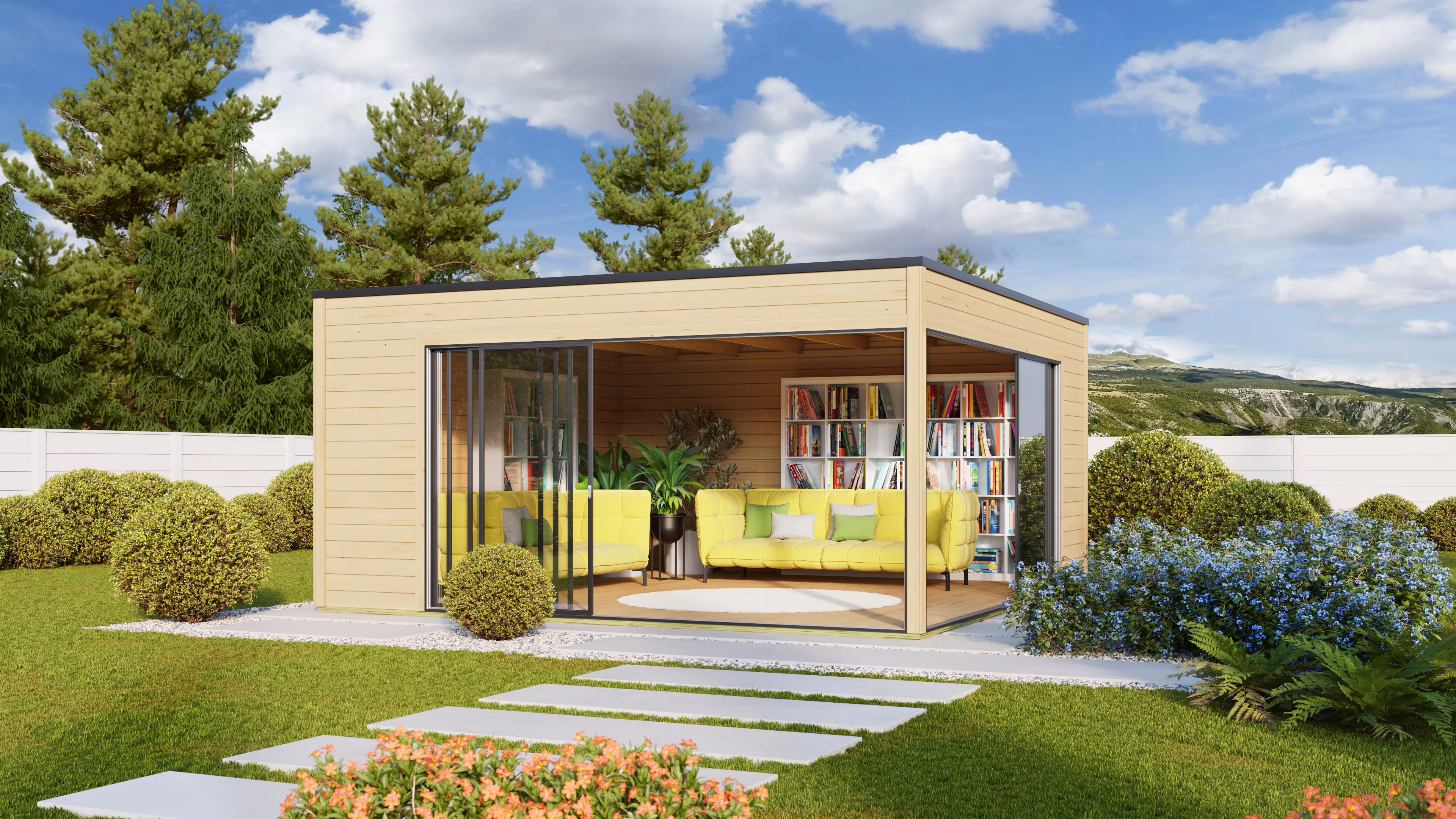 Fjordholz Gartenhaus Modell Q-BIC Alu 70 F