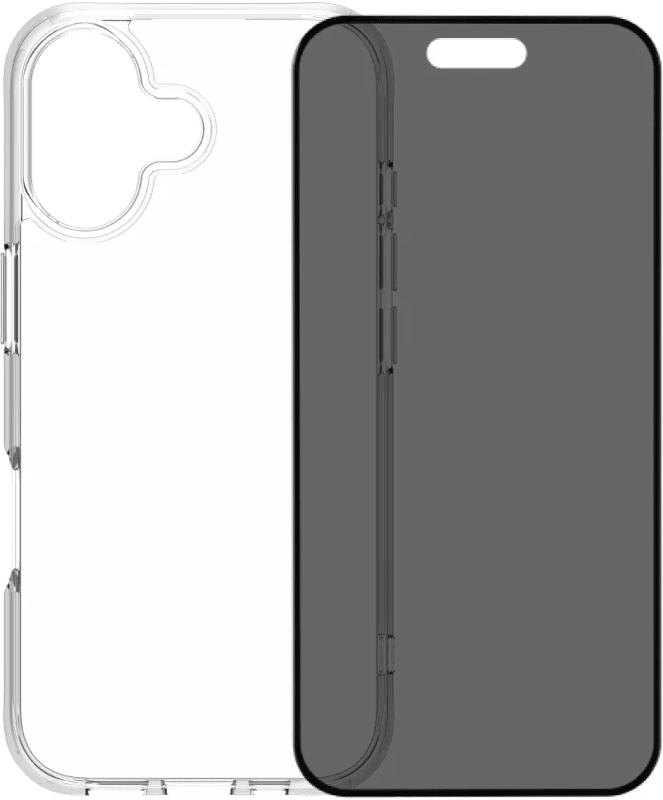 BlueBuilt Protective Backcover iPhone 17 Transparent + BlueBuilt iPhone 17 Displayschutz mit Blickschutzfilter