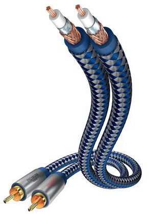 Premium Audiokabel (3,0m) Cinchkabel blau/silber
