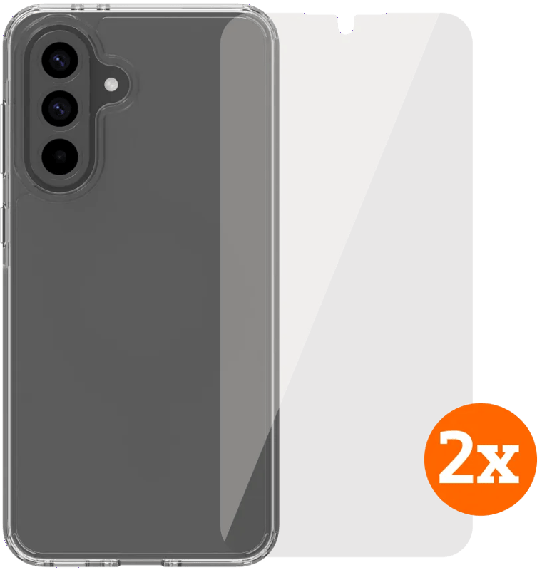 BlueBuilt Protective Backcover Samsung Galaxy A56 Transparent + Displayschutz Doppelpack