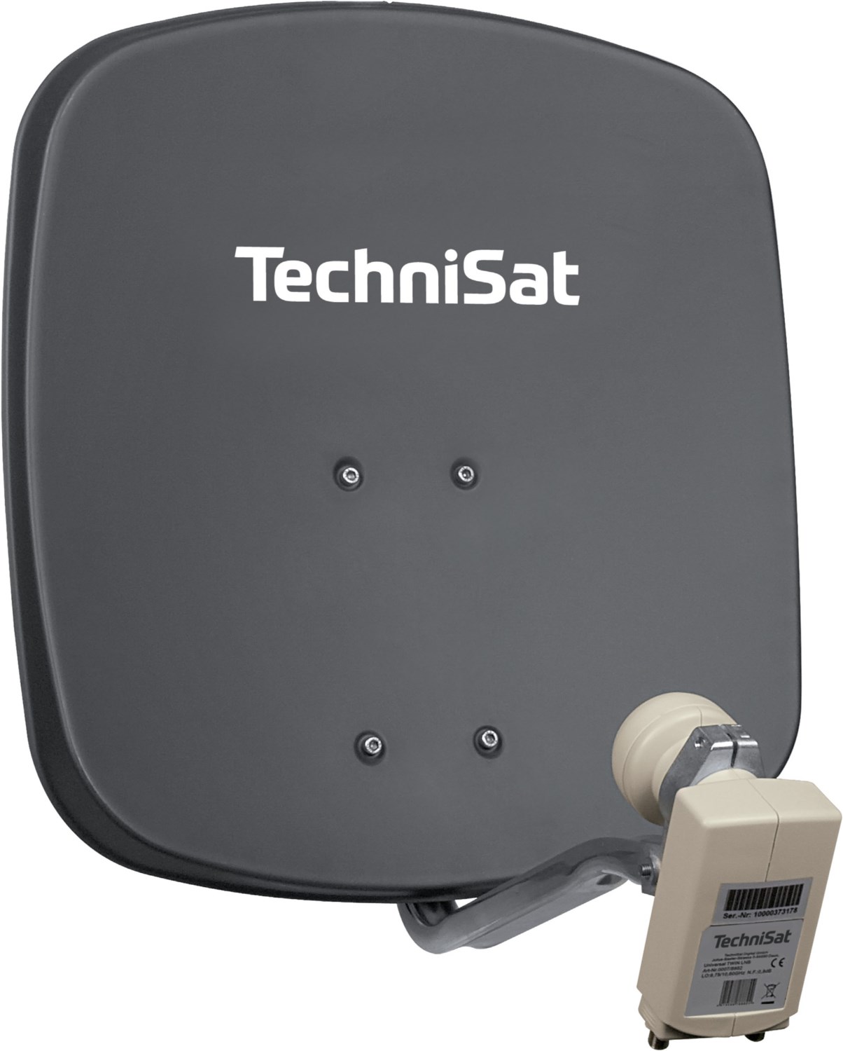 DigiDish 45 Universal-Twin-LNB Satellitenantenne schiefergrau
