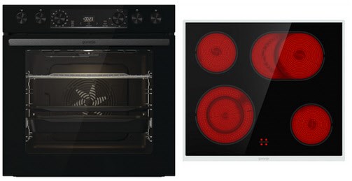 Advantage Black Set NEW Herdset bestehend aus BCS6737E06BG + ECD643BX + Glasbackschale schwarz + edelstahl