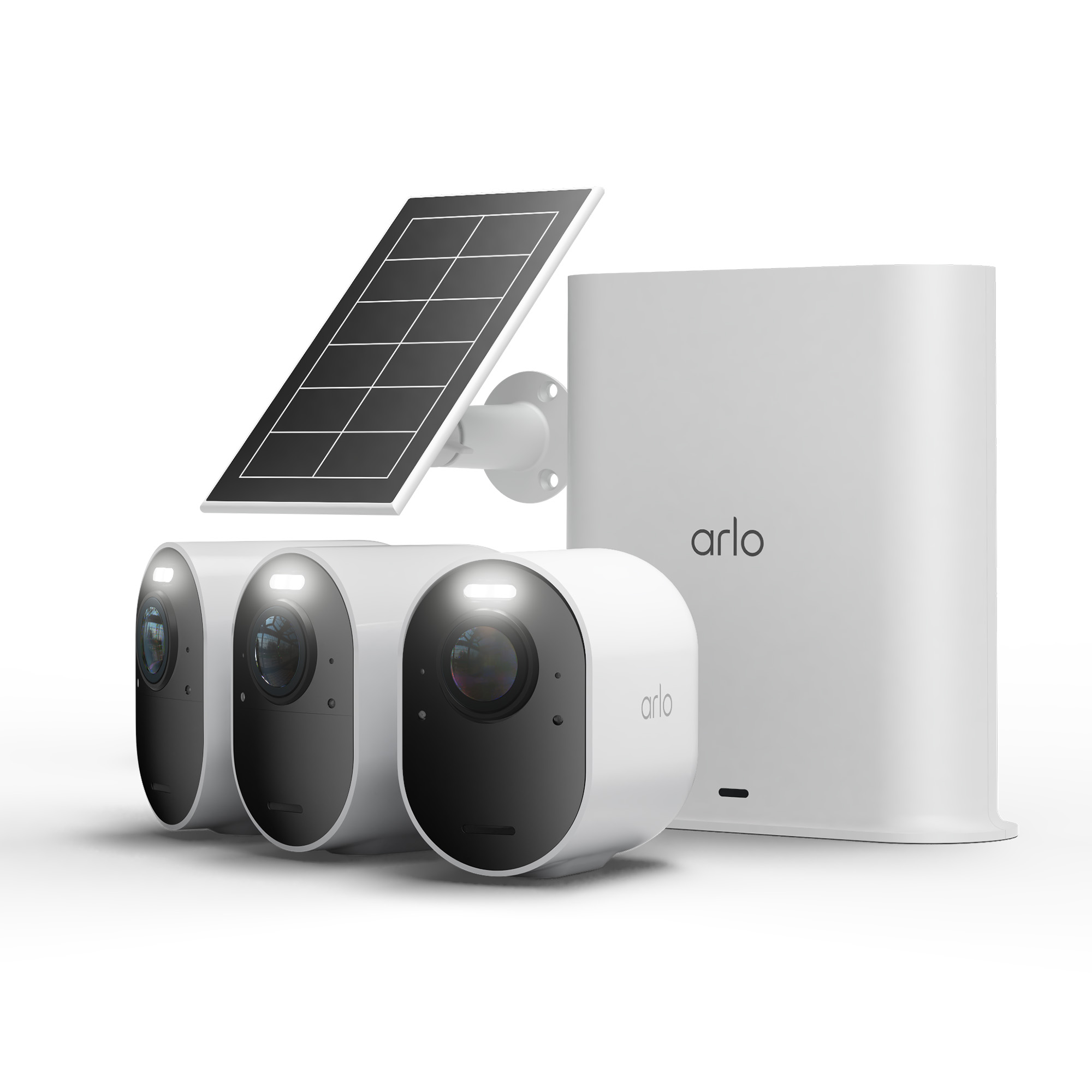 Arlo Set - mit 2 Ultra 3 4K Außenkamera + Solarpanel + SmartHub - Weiß