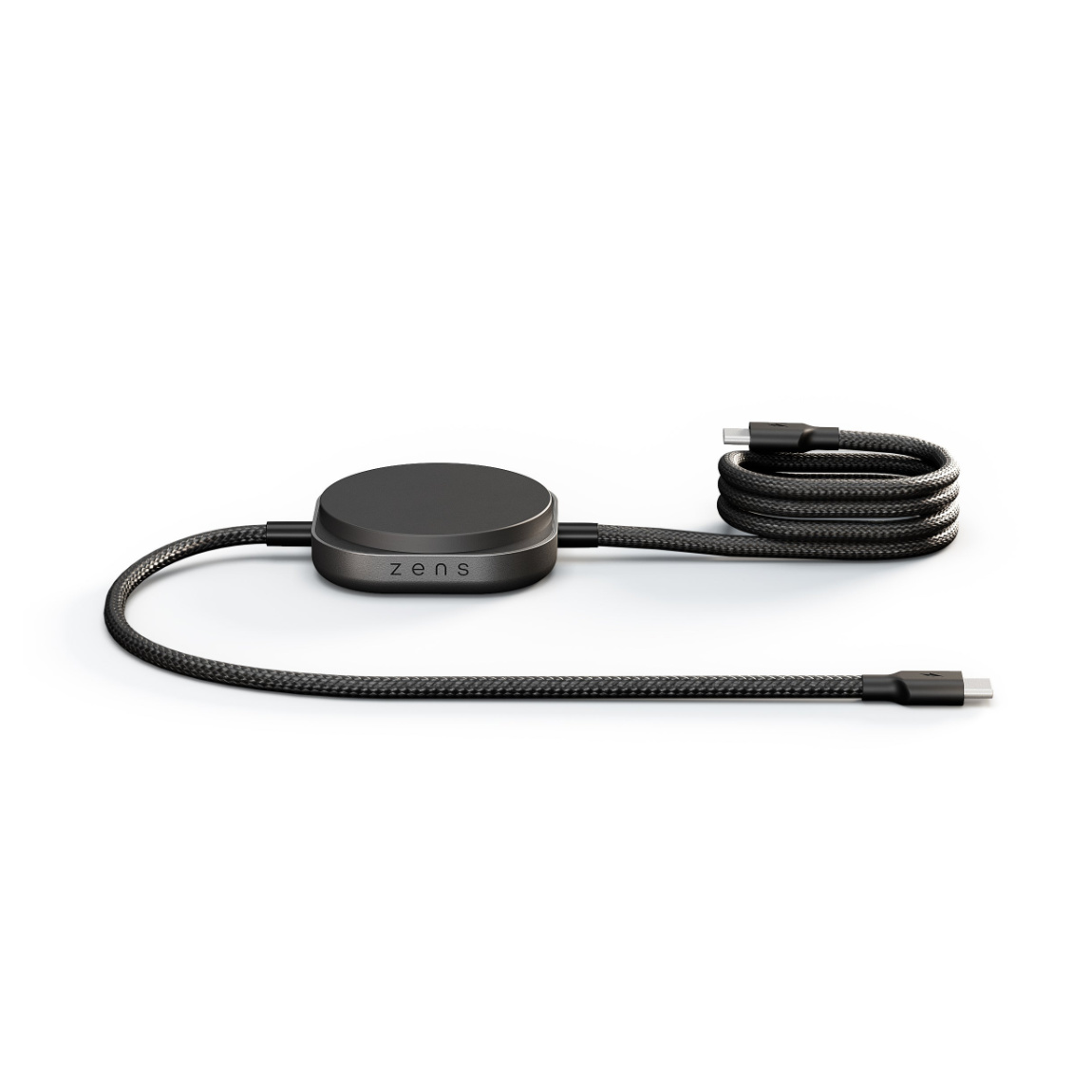 Zens Charging Cable USB C-C Pro 3 - USB-C auf USB-C-Ladekabel mit Qi2, für 3 Geräte - Schwarz
