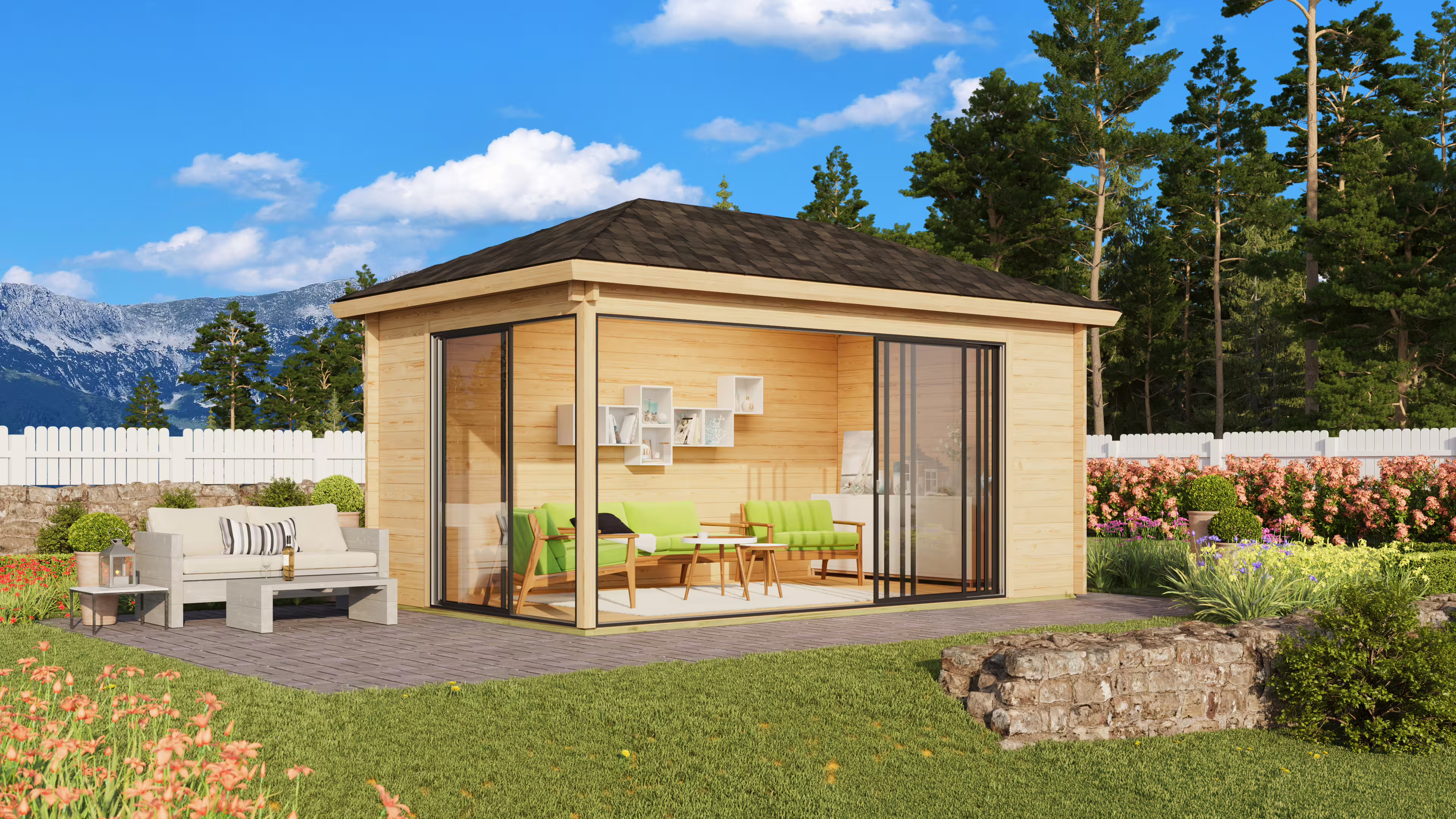 Fjordholz Gartenpavillon Modell Alu 44 C