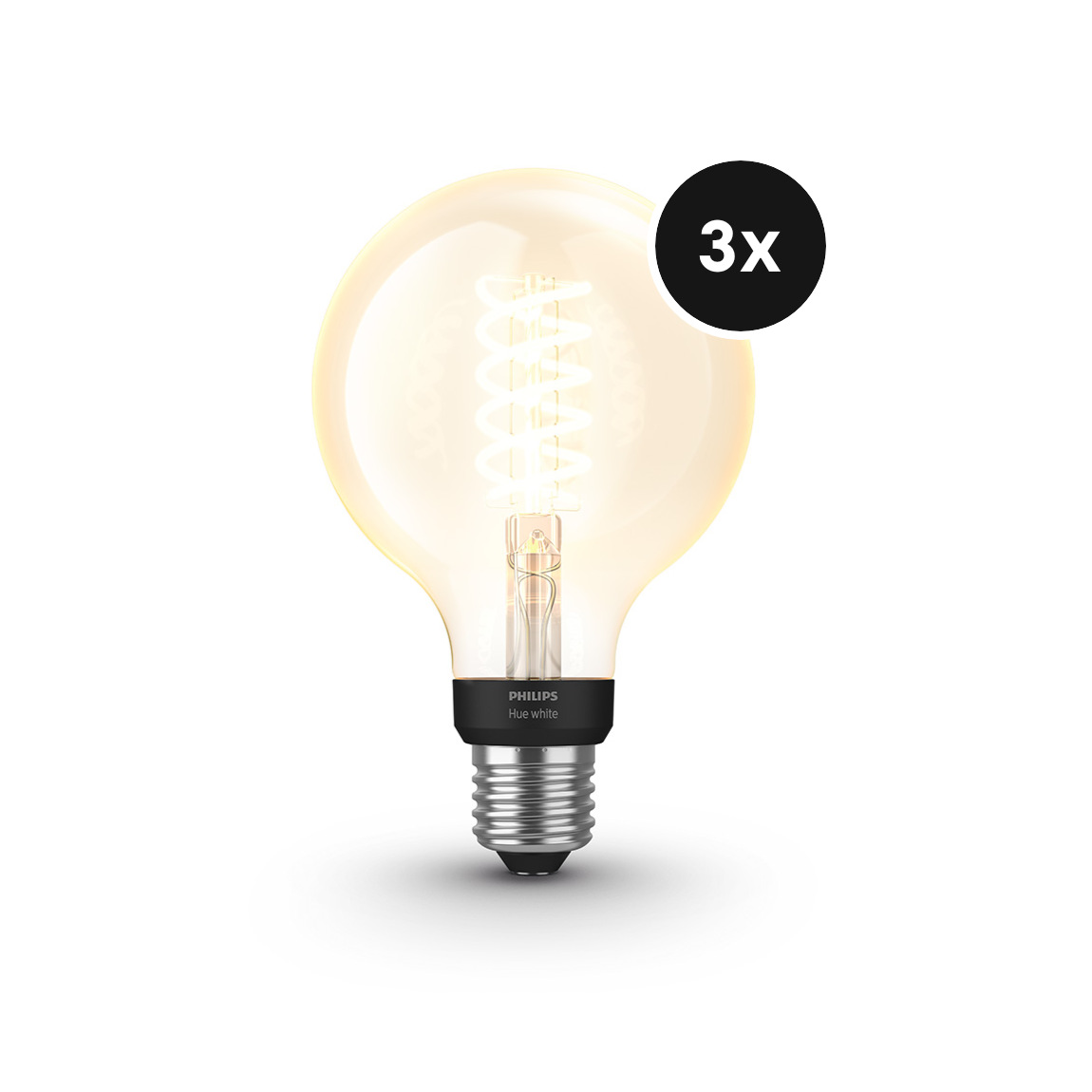 Philips Hue White Filament Globe E27 Bluetooth 3er Pack