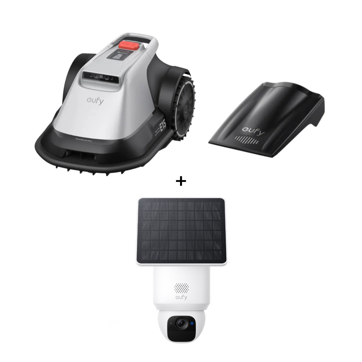 eufy Set - mit Mähroboter E15 + Garage + eufyCam Solo E30 Außenkamera