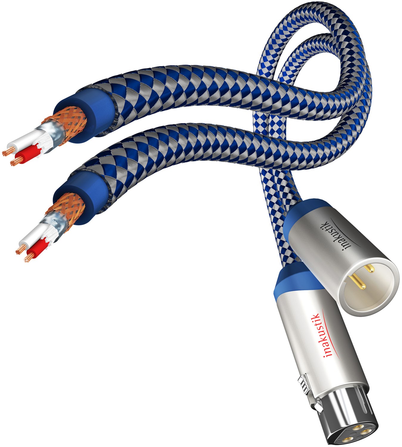 XLR (m) XLR (w) Stereo (0,75m) XLR-Kabel blau/silber