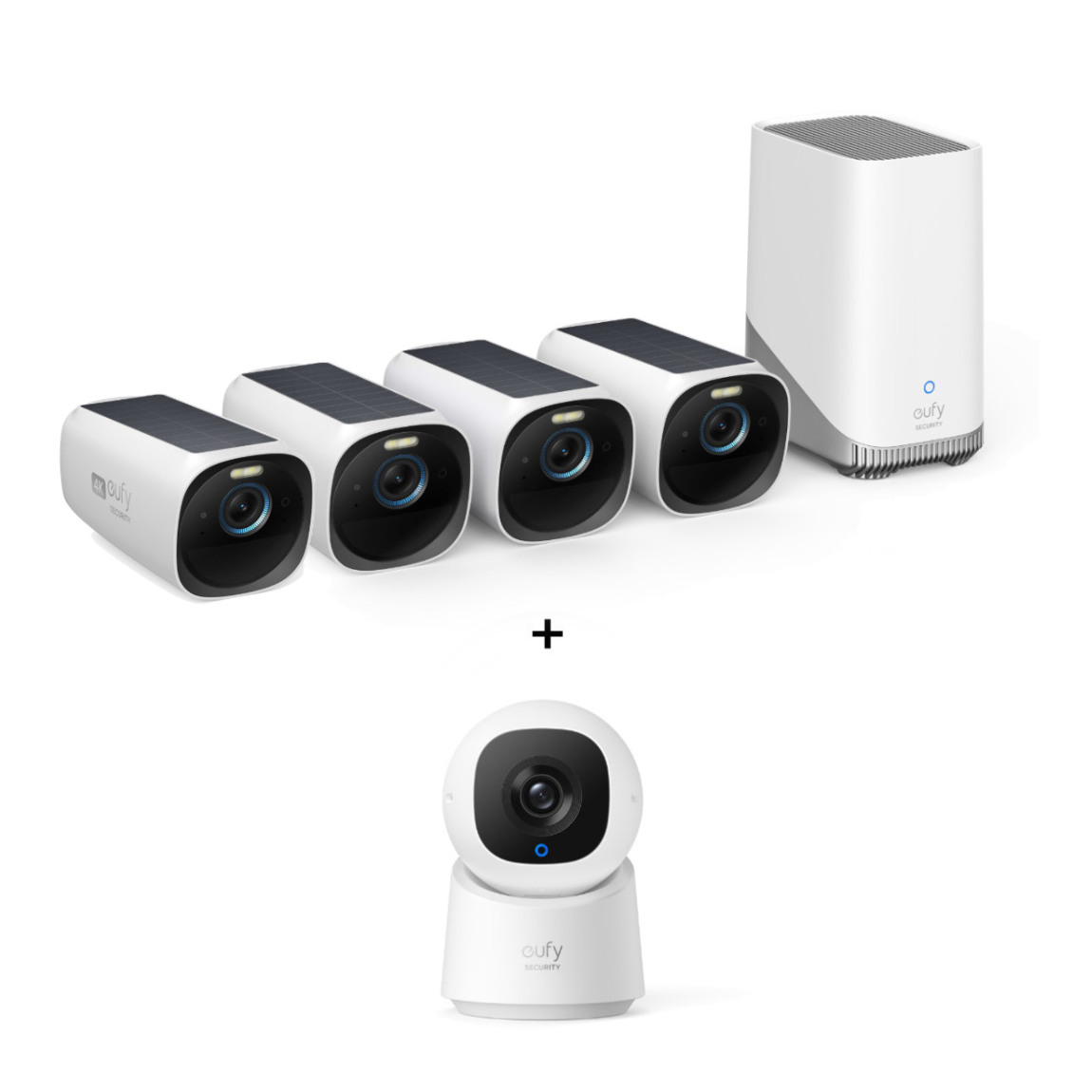 eufyCam 3 Starter Set 3+1 - 3er-Kameraset mit HomeBase 3 + gratis Indoor Cam C220