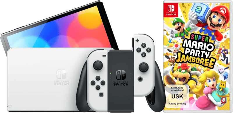 Nintendo Switch OLED Weiß + Mario Party Jamboree