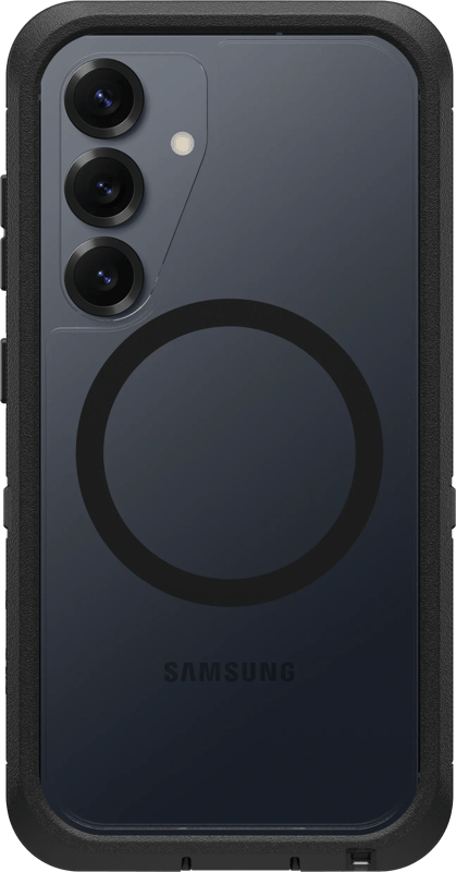 OtterBox Defender Samsung Galaxy S25 Backcover mit Magnet Transparent mit schwarzem Rand