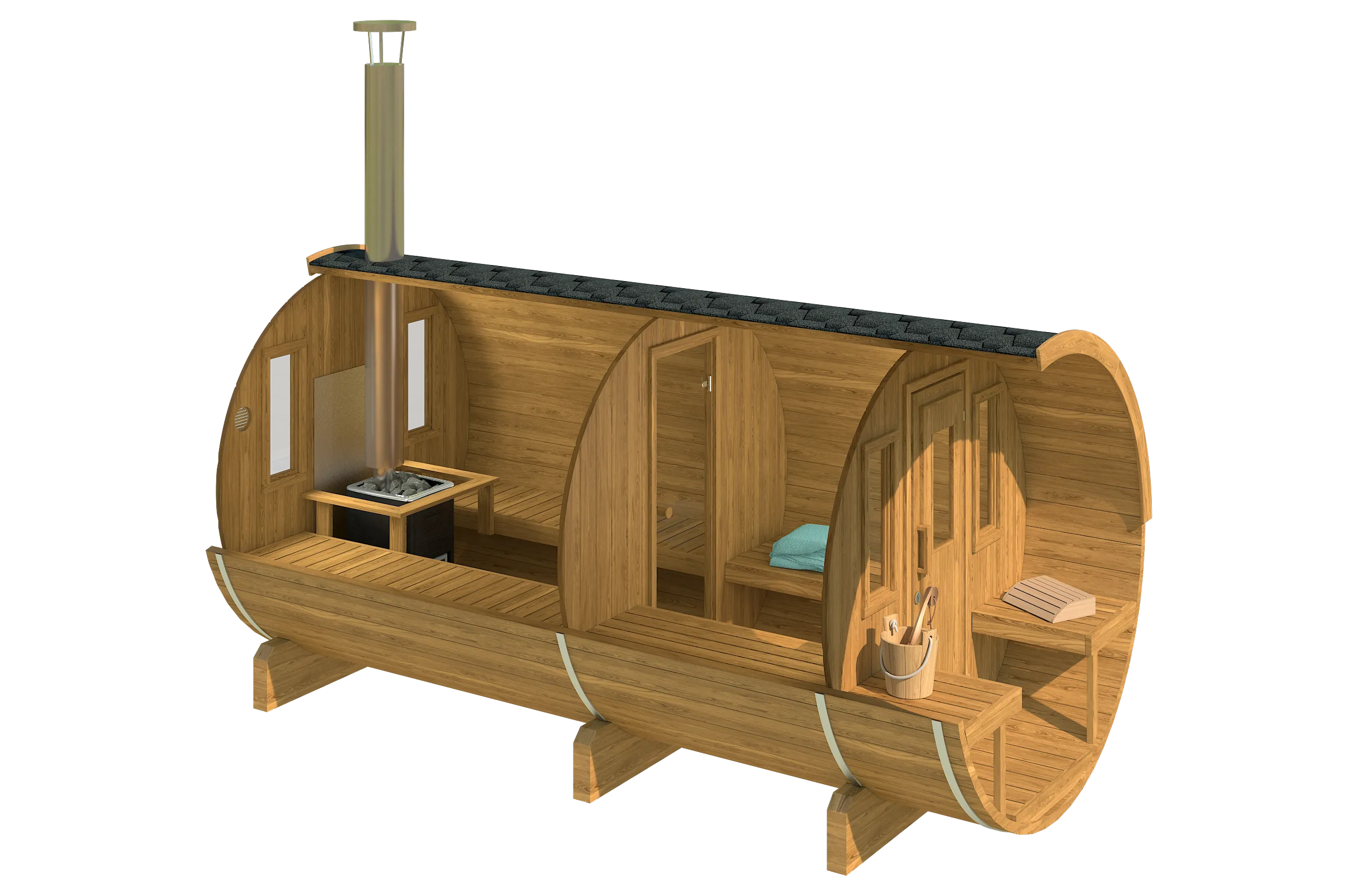 Fjordholz Fass-Sauna Modell 400