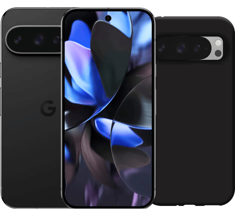 Google Pixel 9 Pro 128GB Schwarz 5G + Just in Case Soft Design Backcover Schwarz