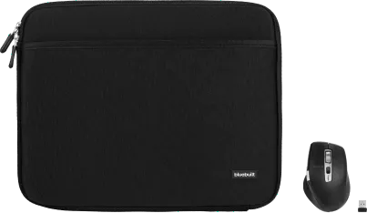 BlueBuilt Laptophülle Breite 31 cm 13 Zoll M Schwarz + Maximus Maus