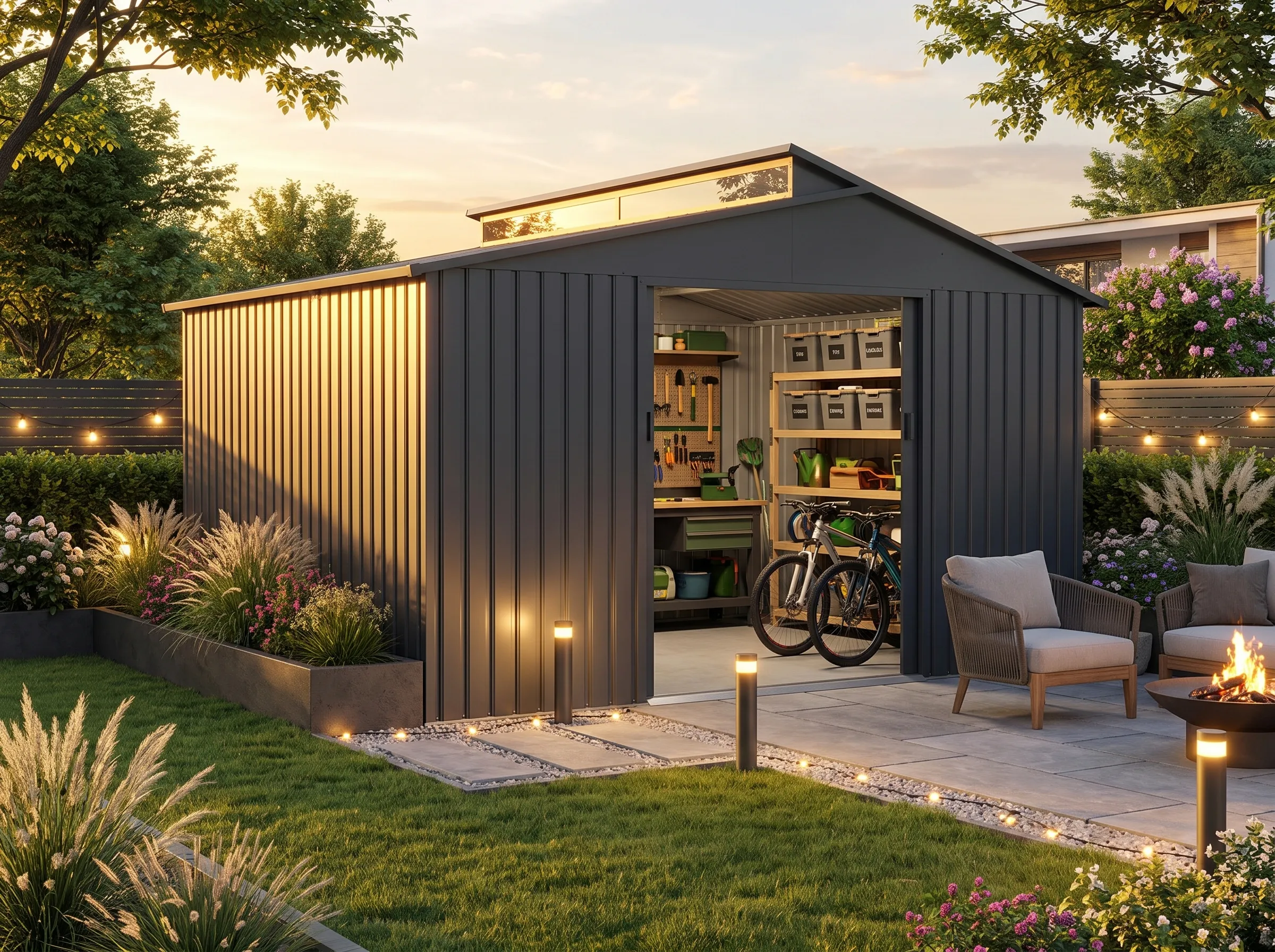 Metall Gerätehaus Modell Viva 13,36 m²