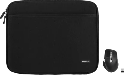 BlueBuilt Laptophülle Breite 33 cm 14 Zoll S Schwarz + Maximus Maus