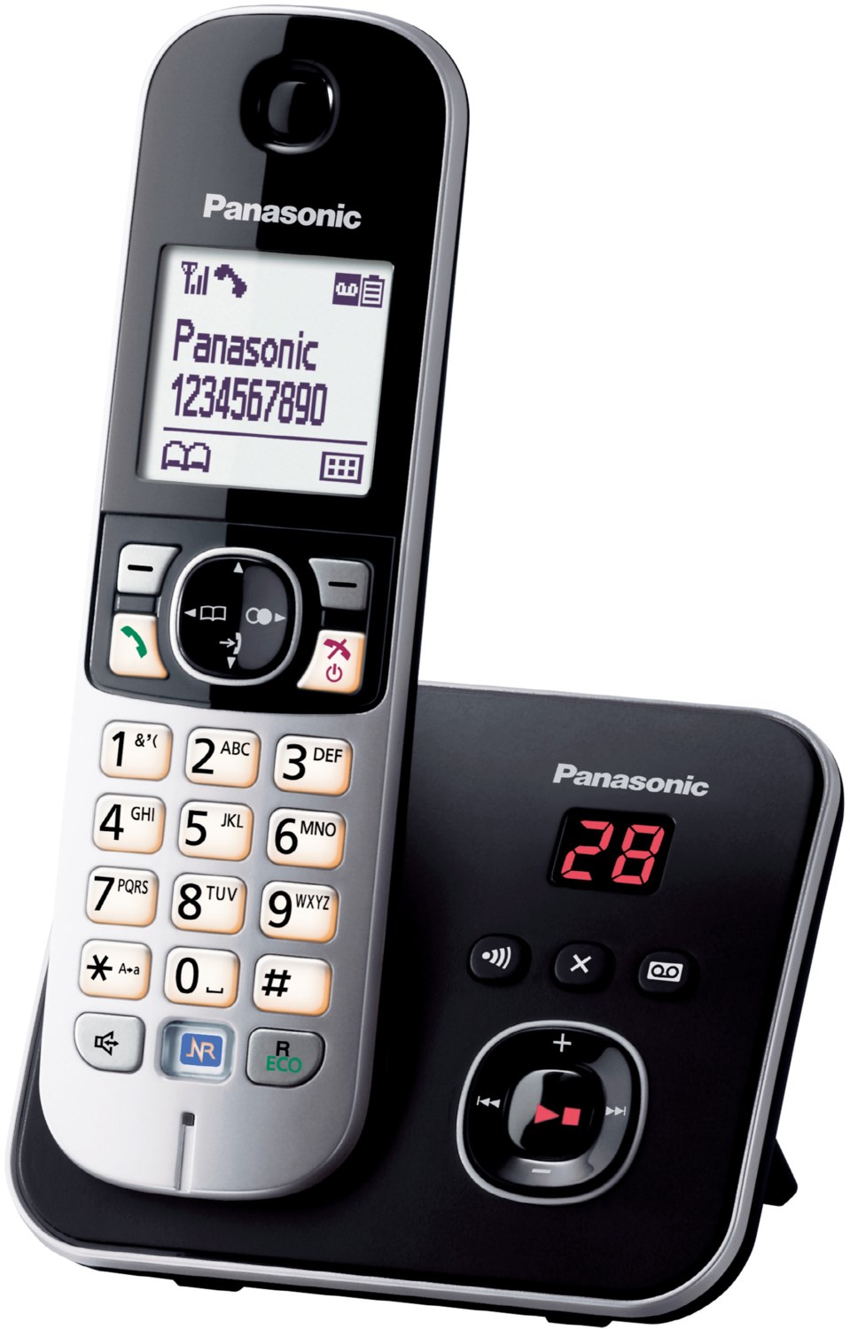 KX-TG6821GB Schnurlostelefon mit Anrufbeantworter schwarz