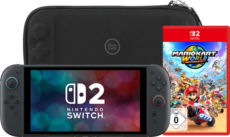 Nintendo Switch 2 + Mario Kart World + BlueBuilt Schutzhülle