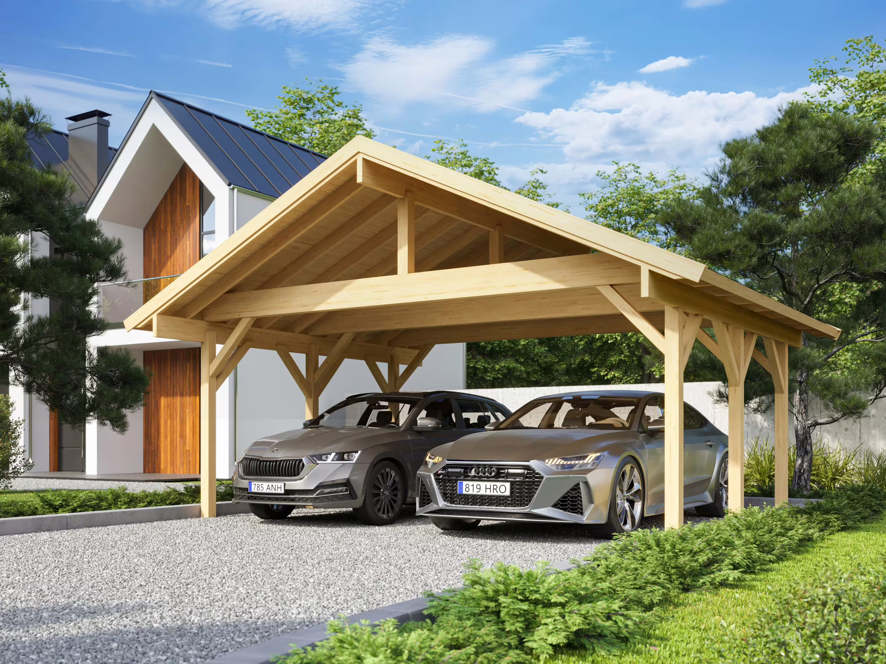 Fjordholz Doppel Carport Modell Max