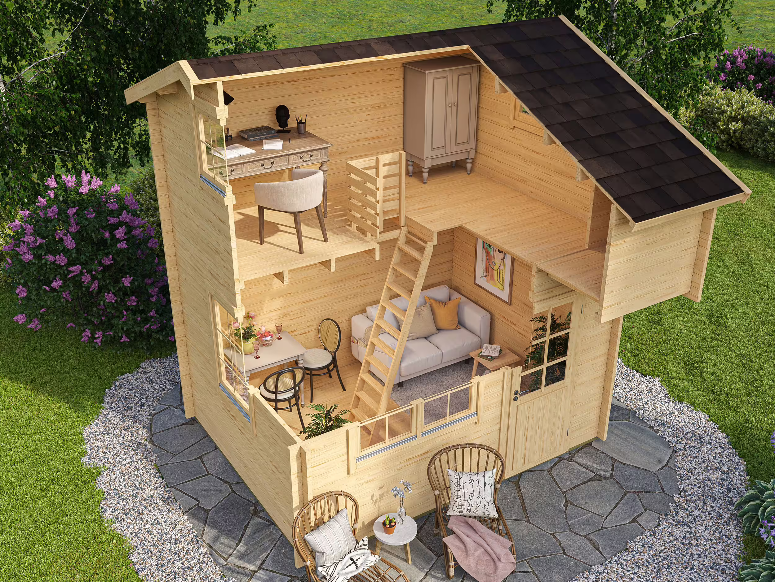 Fjordholz Satteldach Gartenhaus Modell Daphne 44