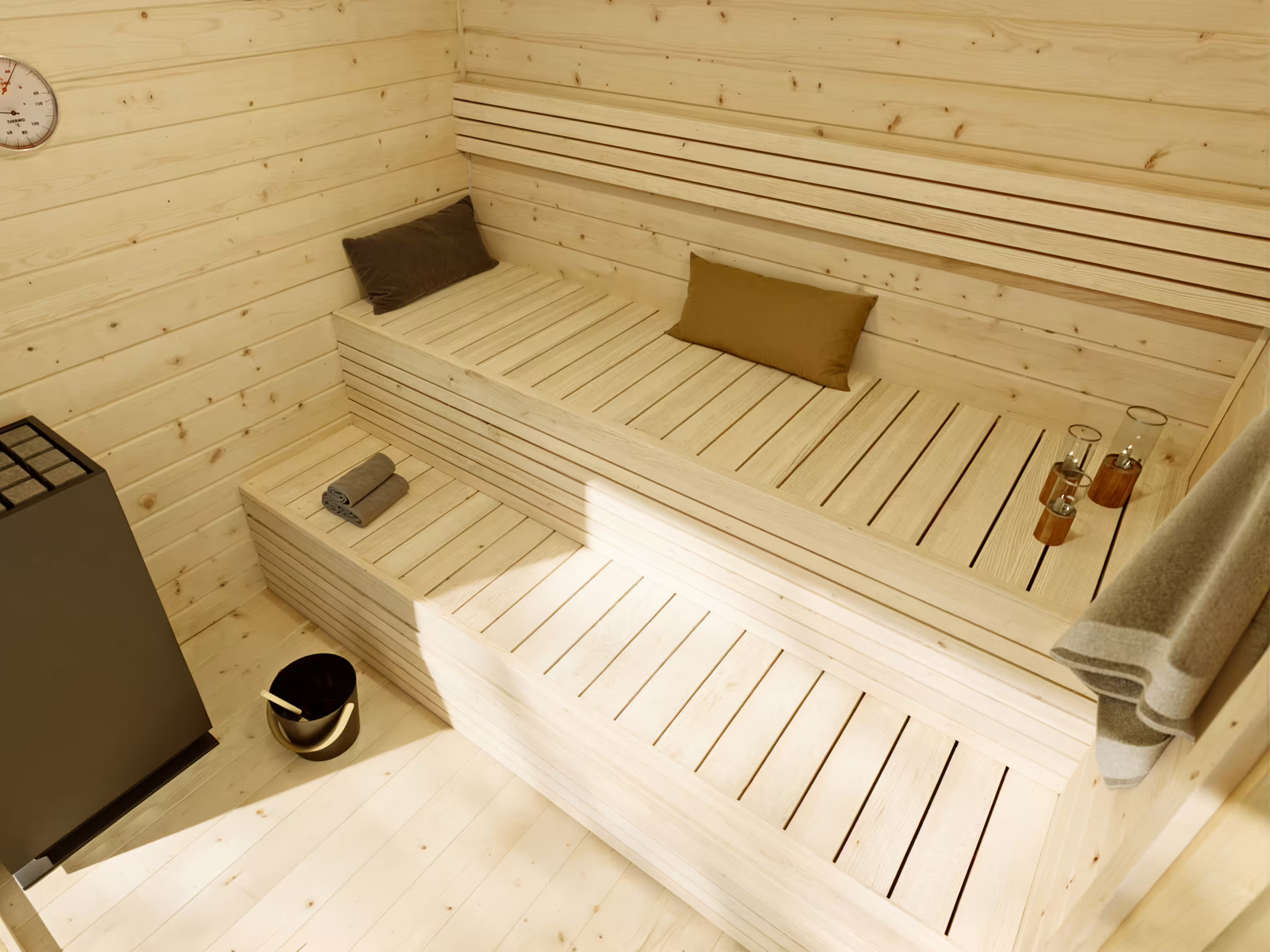 Fjordholz Design-Saunahaus Modell Paradiso Black E