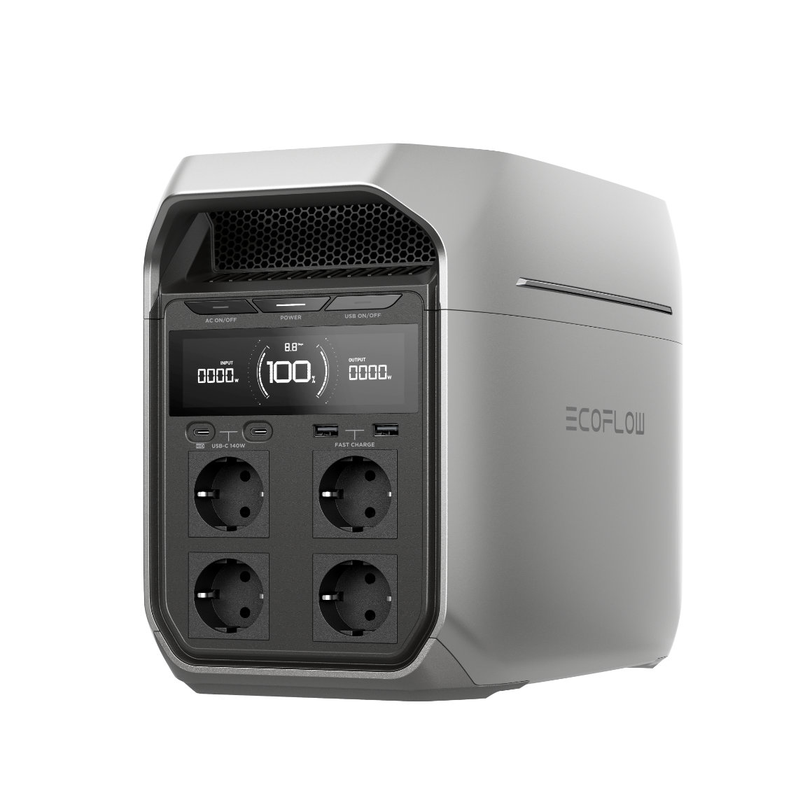 EcoFlow DELTA 3 PLUS - Tragbare Powerstation (1024 W, 1800 Wh) - Silber