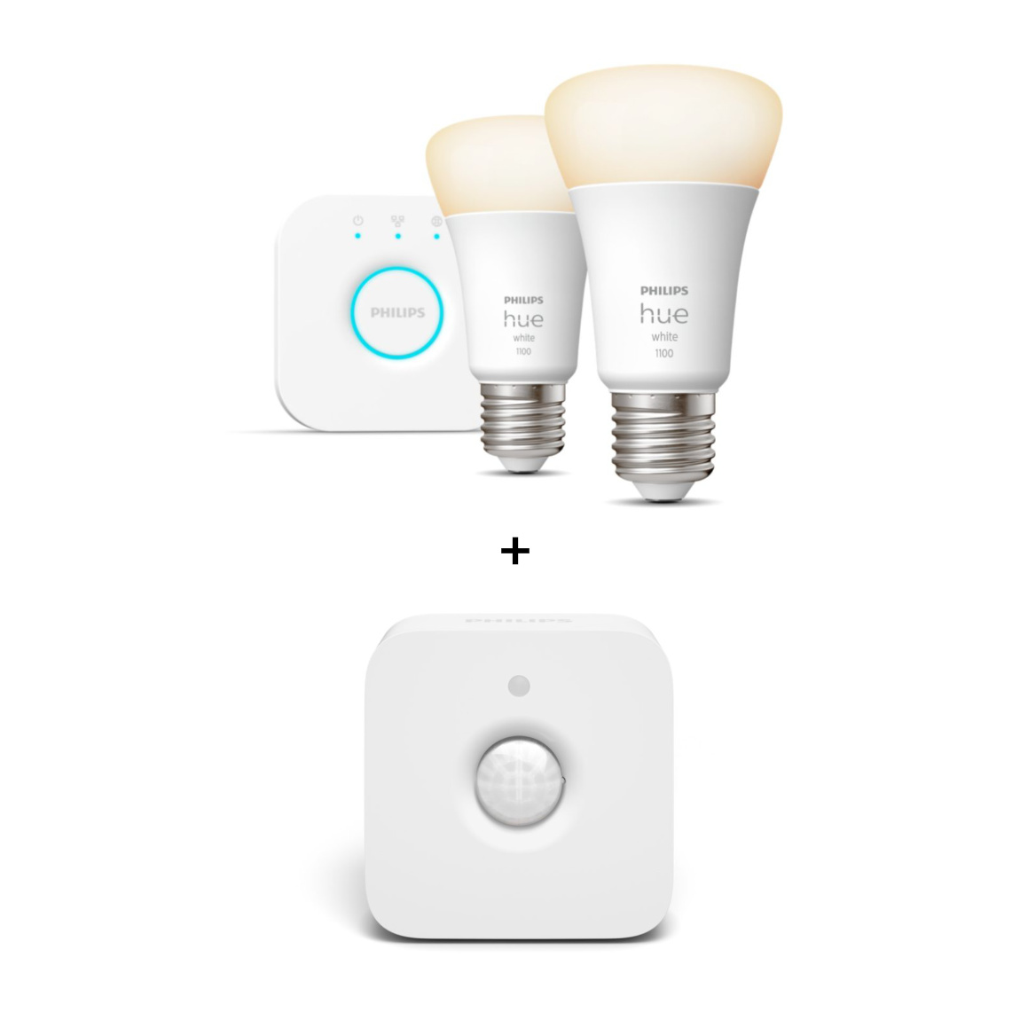 Philips Hue White E27 2er 1100lm Starter Set + Bewegungsmelder