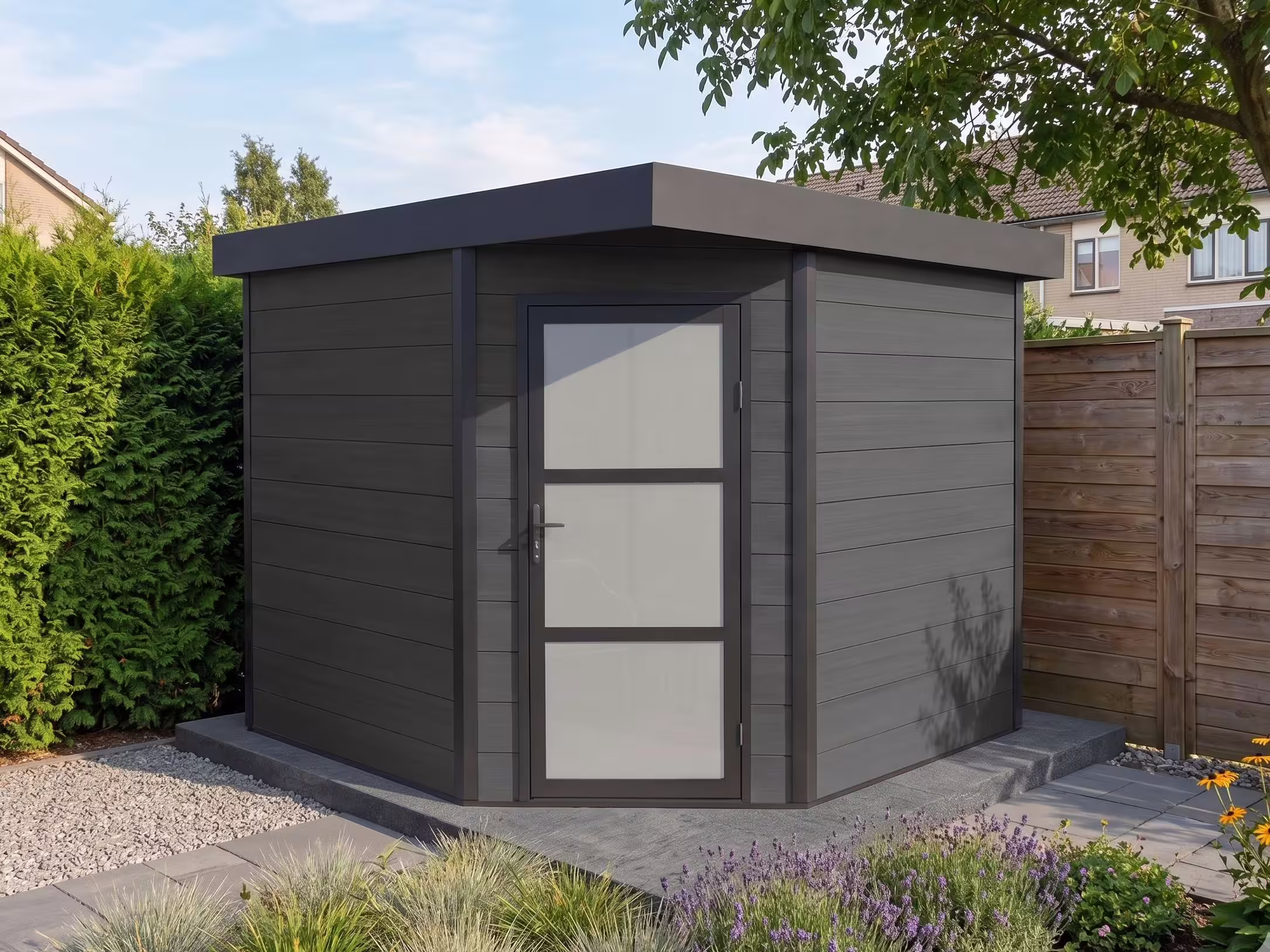 WPC 5-Eck Gartenhaus Modell Apex