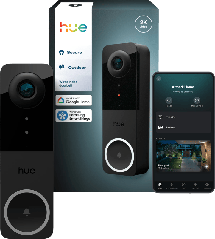 Philips Hue Secure kabelgebundene Türklingelkamera - Schwarz