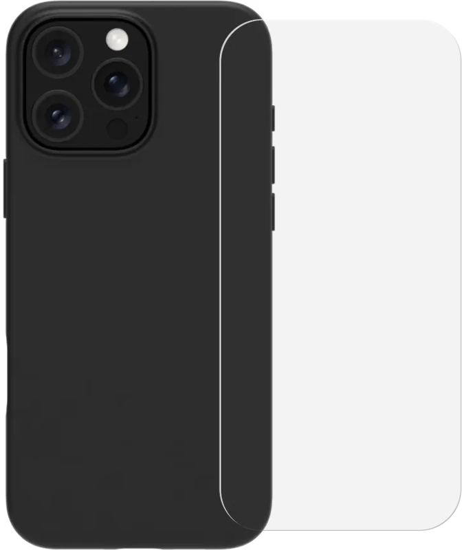 BlueBuilt Backcover iPhone 16 Pro Max Grau + Panzerglas
