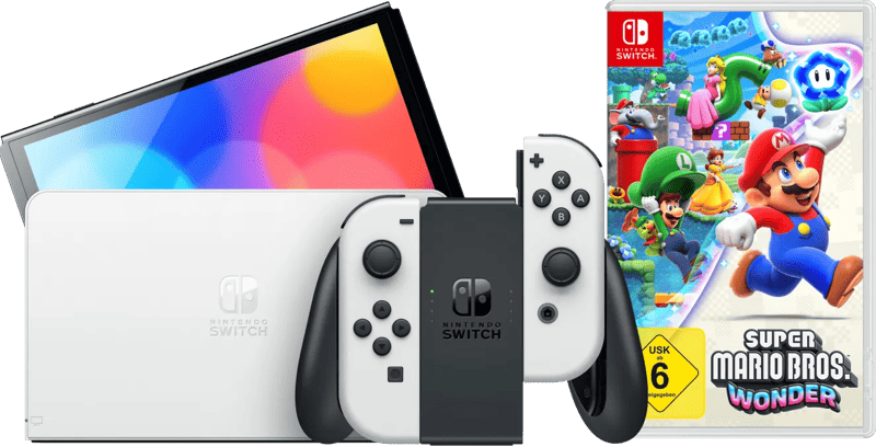 Nintendo Switch OLED Weiß + Super Mario Bros. Wonder