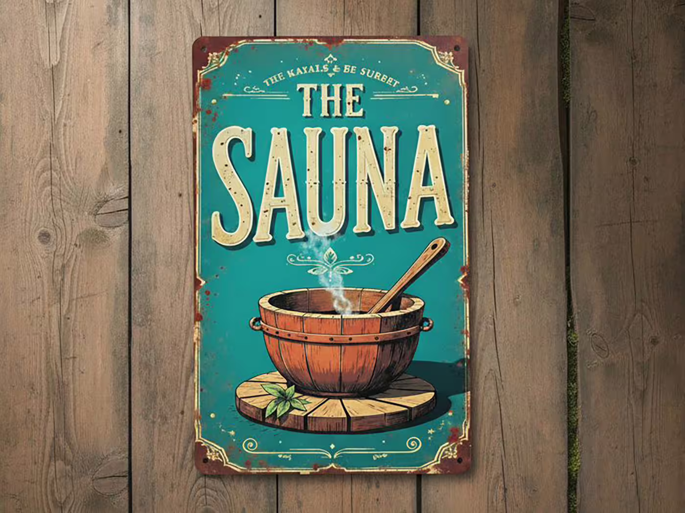 Sauna Dekoschild aus Metall Design 6