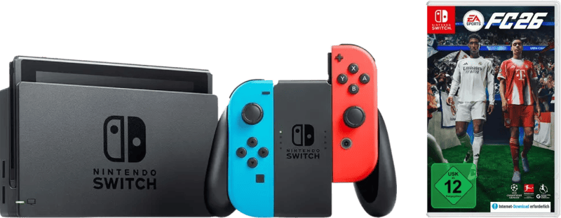 Nintendo Switch Rot/Blau + EA Sports FC 26
