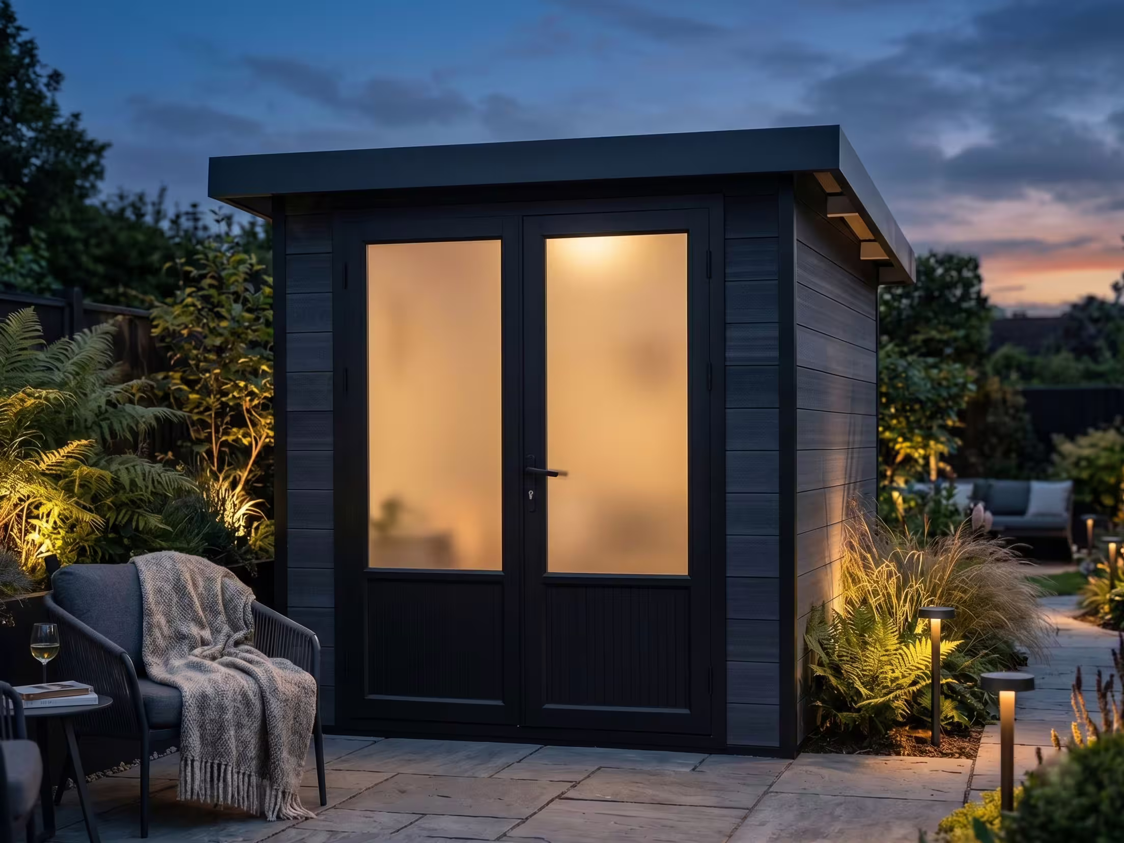 WPC Gartenhaus 2x2 mit Pultdach – Modell Style DeL