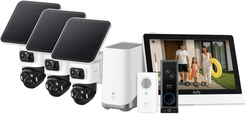 eufyCam S4 Doppelpack + HomeBase 3 + Video Doorbell E340 + Smart Display E10