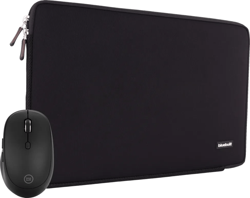 BlueBuilt Laptophülle für das Apple MacBook Pro 16 Zoll + Tradendum Bluetooth-Maus