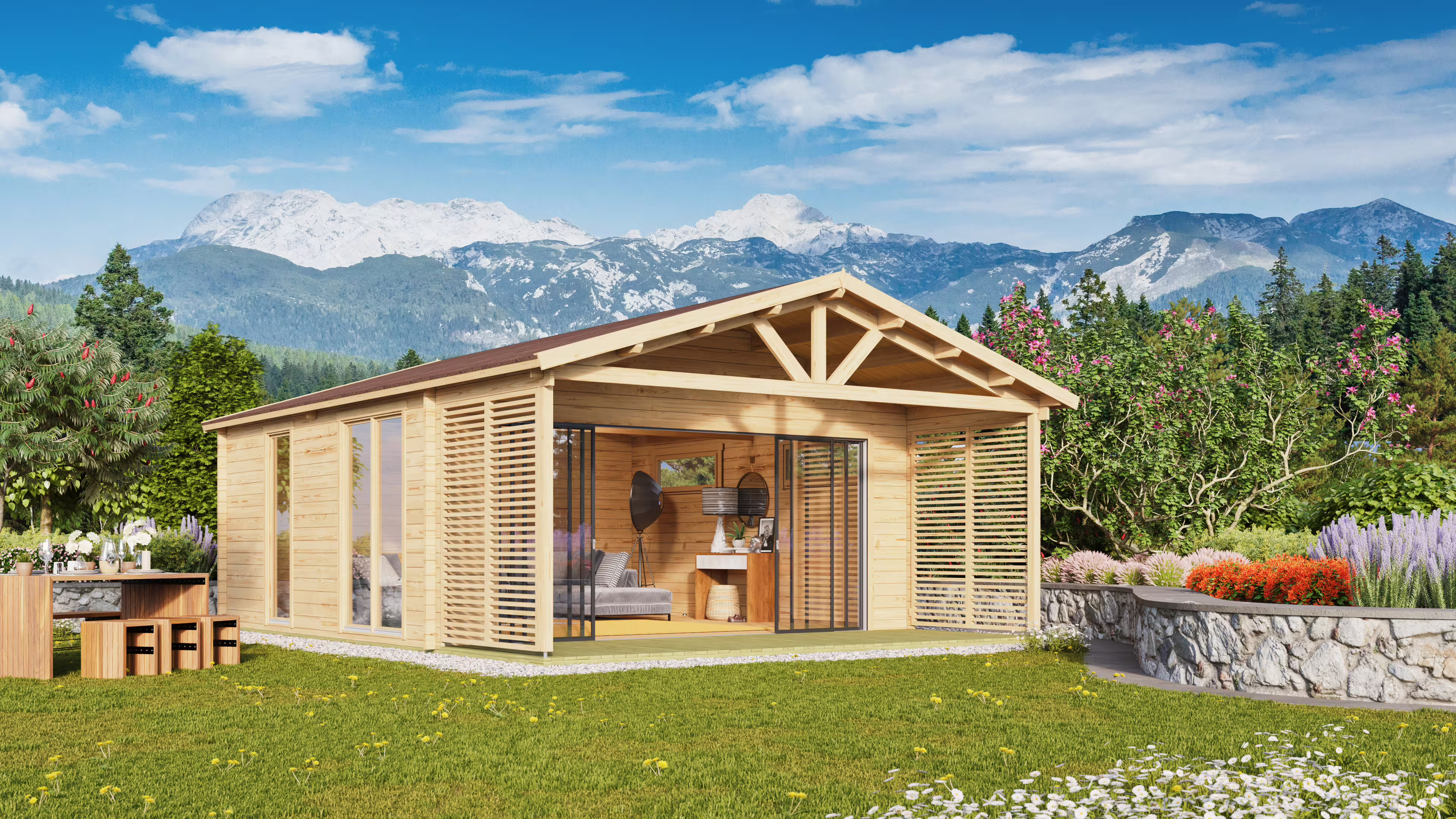 Fjordholz Gartenhaus Alu Concept Arosa 44 C