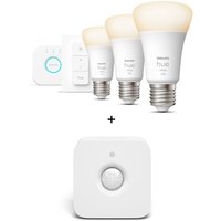 Philips Hue White E27 3er 1100lm Bluetooth Starter Kit + Bewegungsmelder